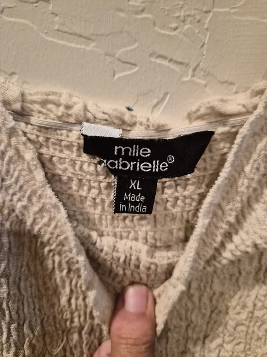 Mlle Gabrielle Beige Smocked Tiered Midi Dress - Picture 9 of 9